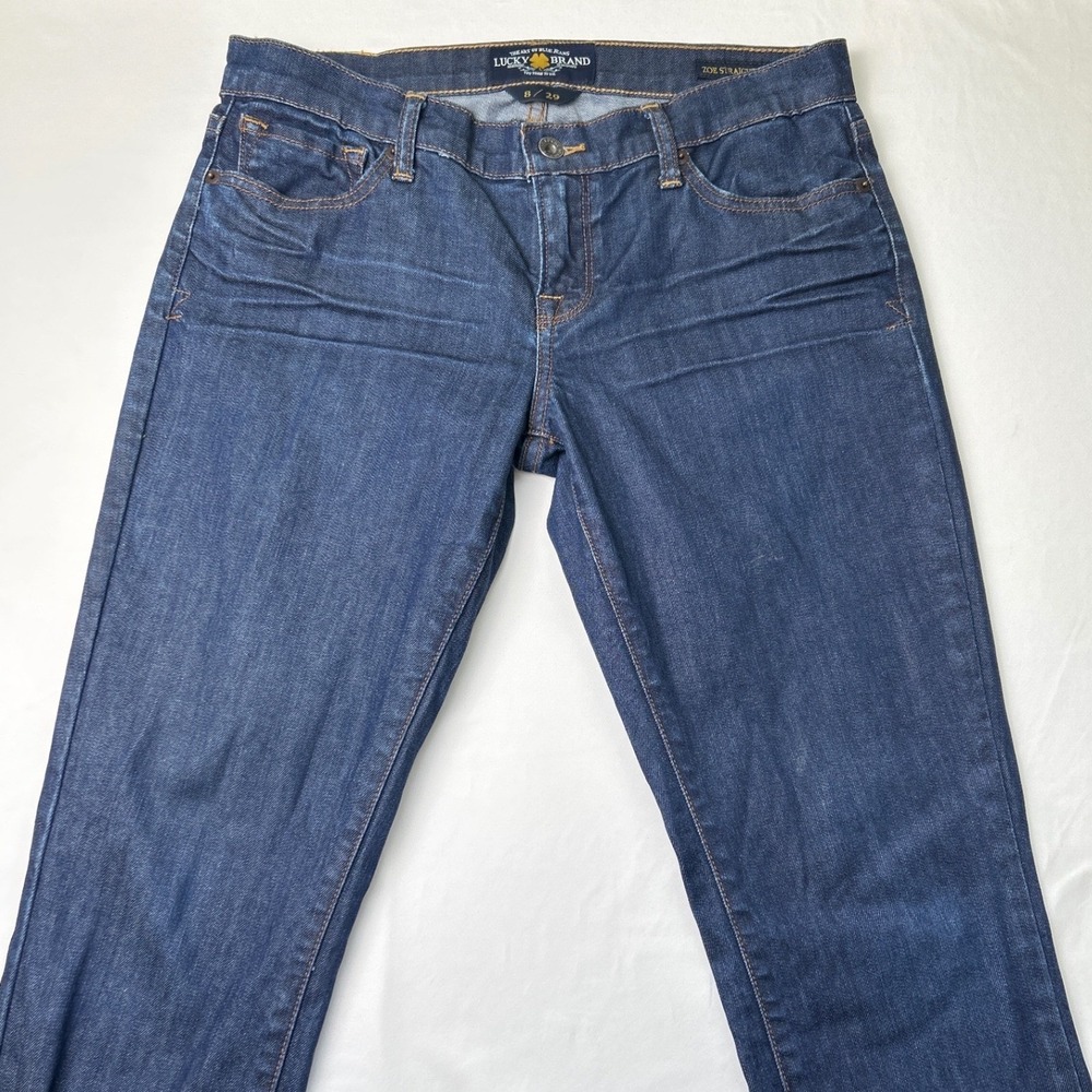 Lucky Brand Womens Low Rise Zoe Straight Crop Jeans Dark Wash Size 8/29 Y2K - Picture 2 of 11